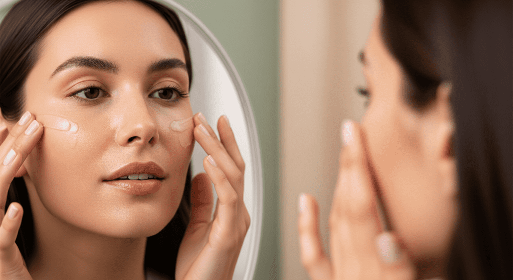 close-up of woman undergoing high-tech skin tightening to reduce pores