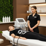 Emsculpt vs Emsculpt Neo muscle toning treatment session for abdominal sculpting