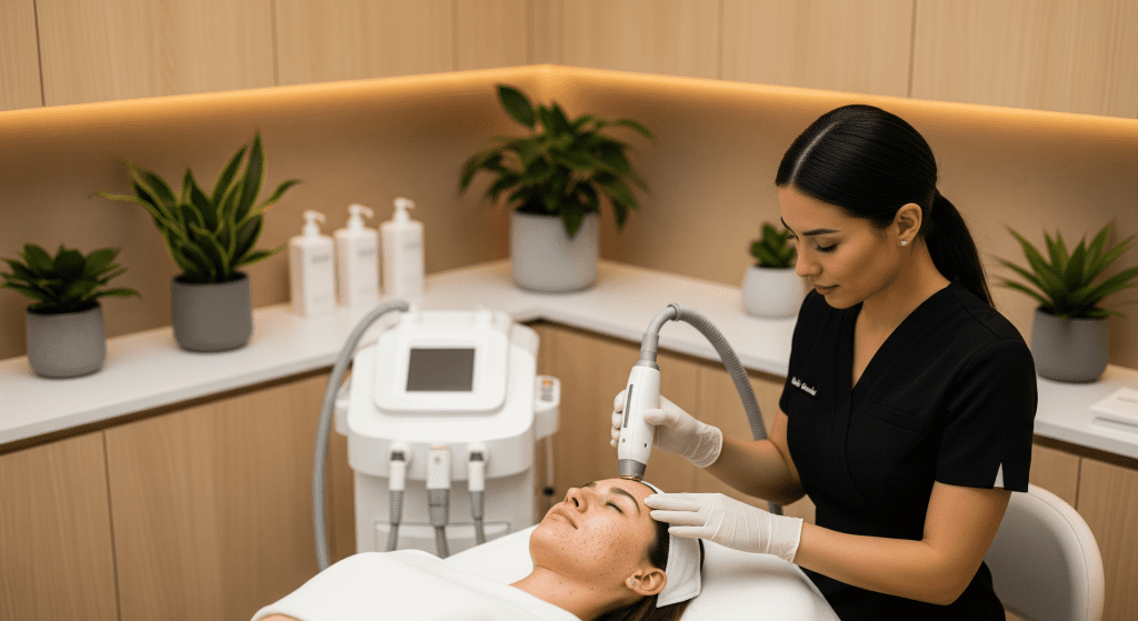 laser treatment for pores as part of enlarged pores treatment in medical spa