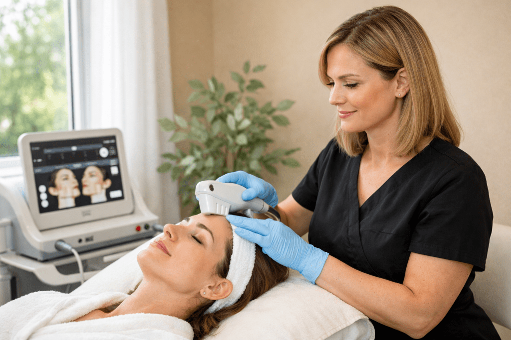 ultherapy for baggy eyelids non surgical brow lift treatment