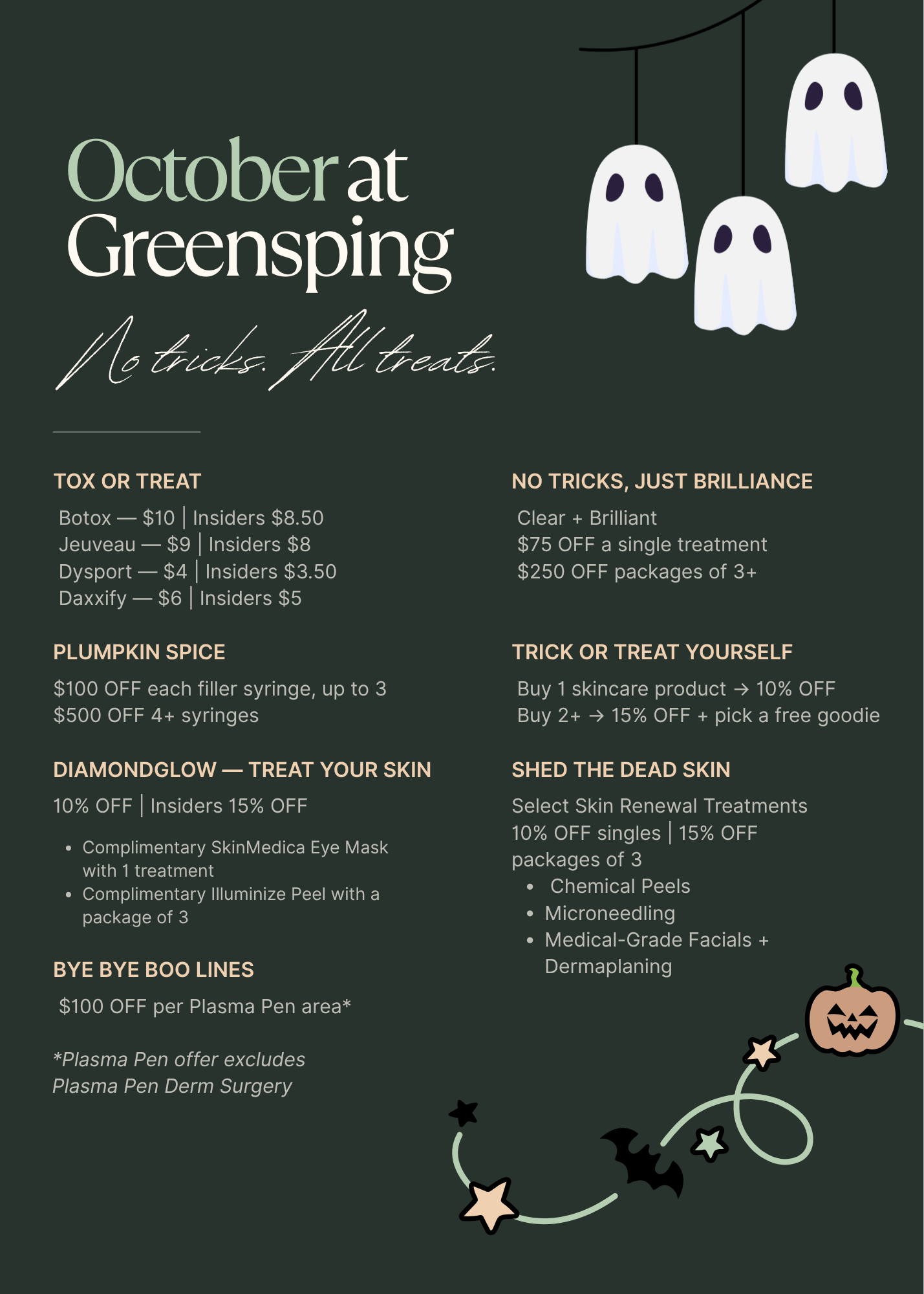 greenspring october specials post 5 x 7 in