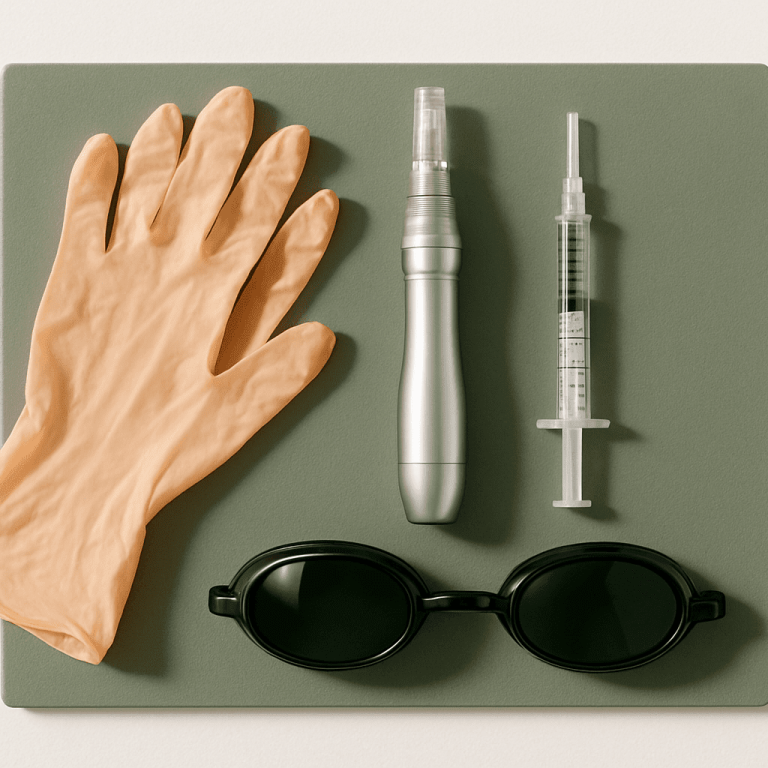 Tools and supplies for understanding combination therapy in aesthetics.