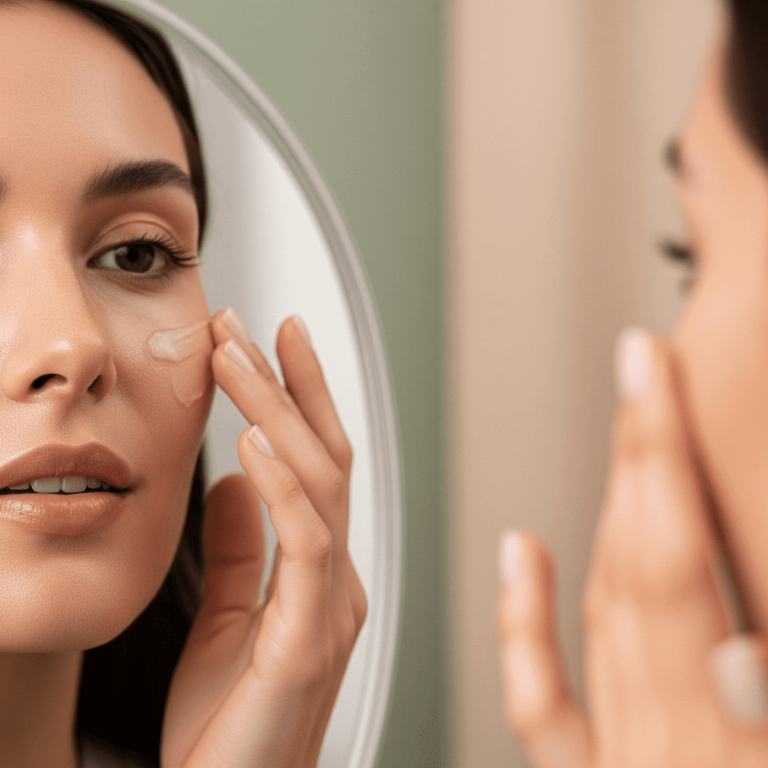 Close-up of woman undergoing high-tech skin tightening to reduce pores