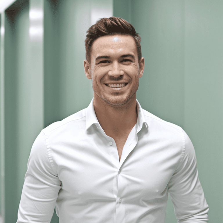 brotox benefits for men smiling after treatment